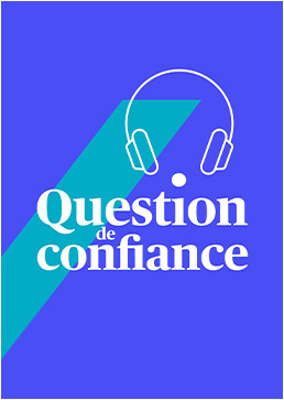 Question de confiance - un casque sur un fon bleu