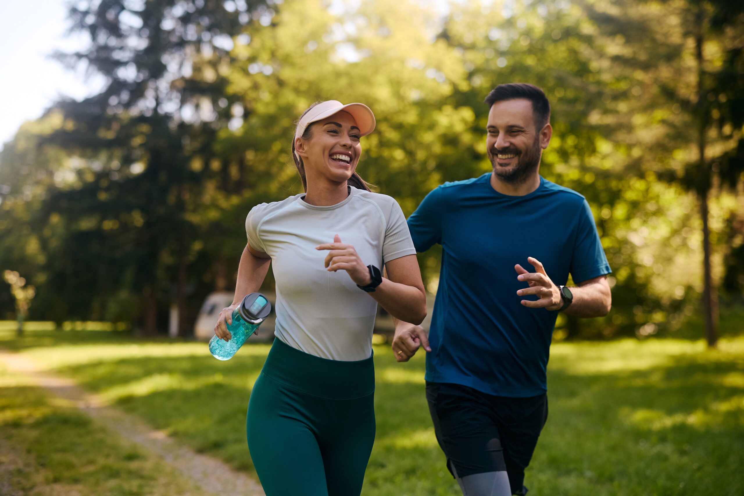 Couple pratiquant le running